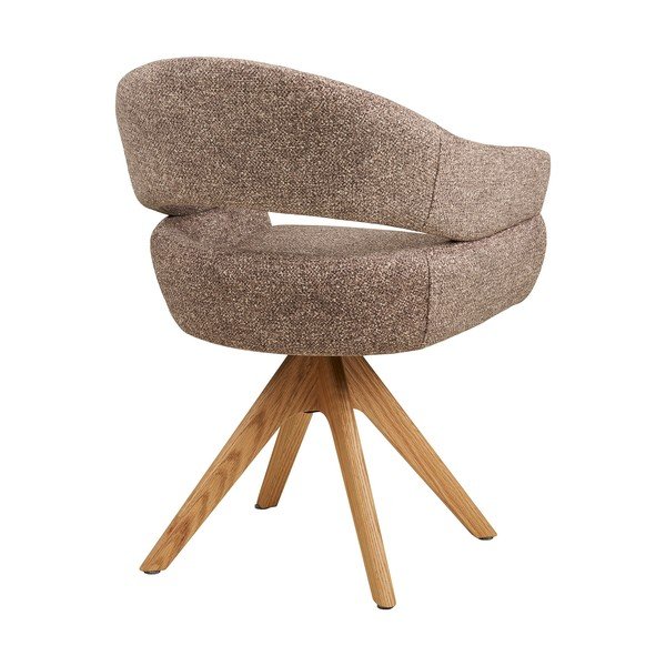 Rjav oblazinjen jedilni stol z nasloni za roke Dover – House Nordic-image-4