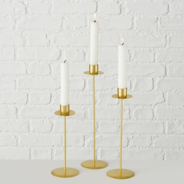 Komplet 3 svečnikov v zlati barvi Boltze Kimo-image-2