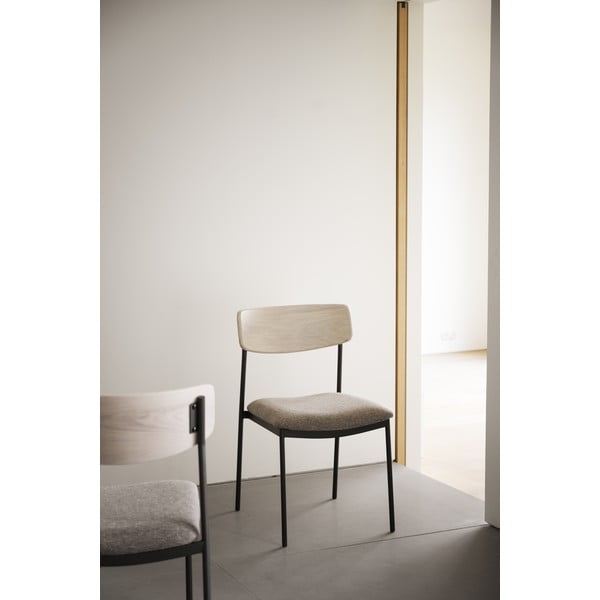 Jedilni stol v bež in naravni barvi v kompletu 2 ks Maymont – Rowico-image-1