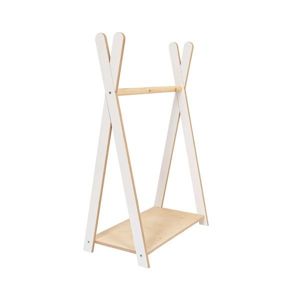 Bel/v naravni barvi otroški obešalnik v borovem dekorju 60x97 cm Montessori – Meowbaby