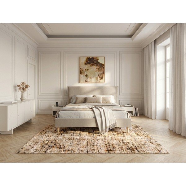 Bež zakonska postelja Bobochic Paris Sary Dark, 180 x 200 cm-image-3