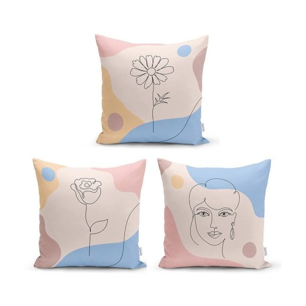 Komplet 3 dekorativnih prevlek za vzglavnik Minimalist Cushion Covers Minimalist, 45 x 45 cm