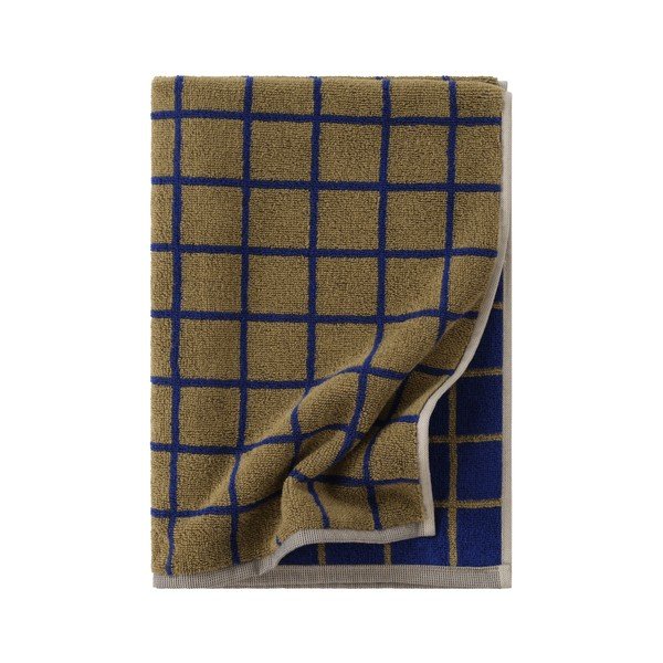 Zelena/modra bombažna brisača 50x70 cm Grid – Jotex
