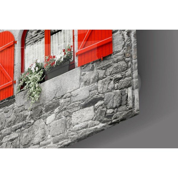 Steklena slika Insigne Red Door and Window-image-2