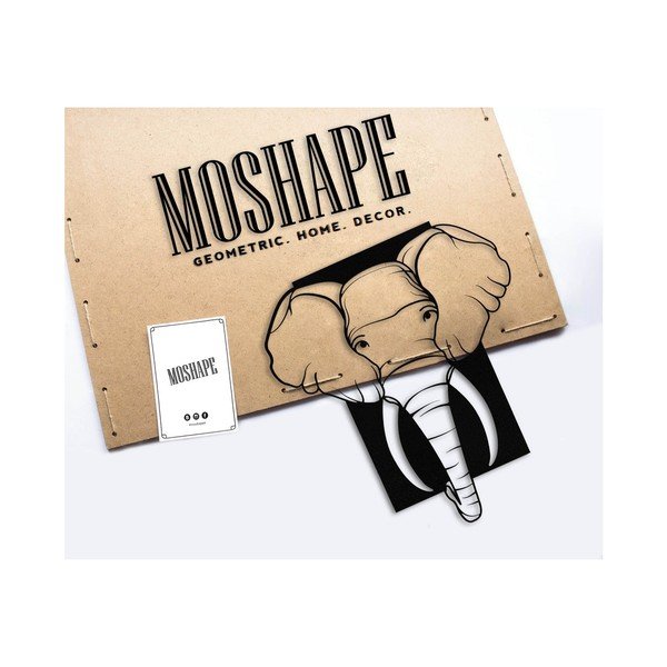 Črna kovinska stenska dekoracija Slon-image-1