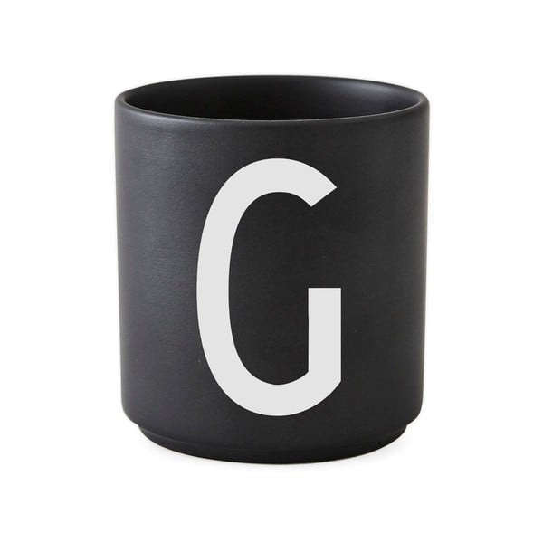 Črna porcelanasta skodelica Design Letters Alphabet G, 250 ml
