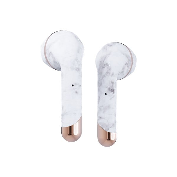 Brezžične slušalke v motivu belega marmorja Happy Plugs Air 1 Plus