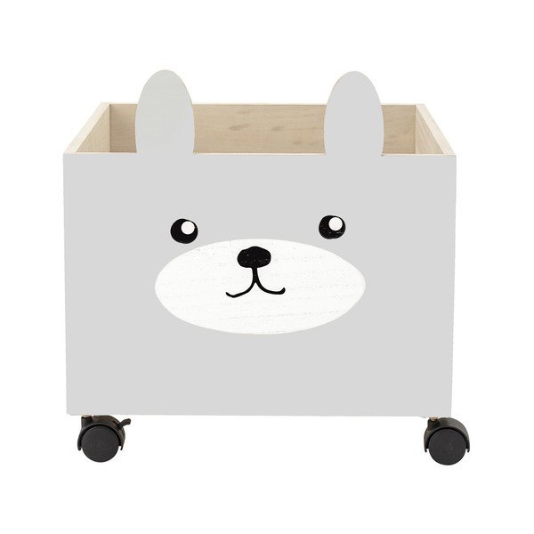 Bloomingville Storage Bear Lesena škatla za shranjevanje igrač na kolesih-image-1