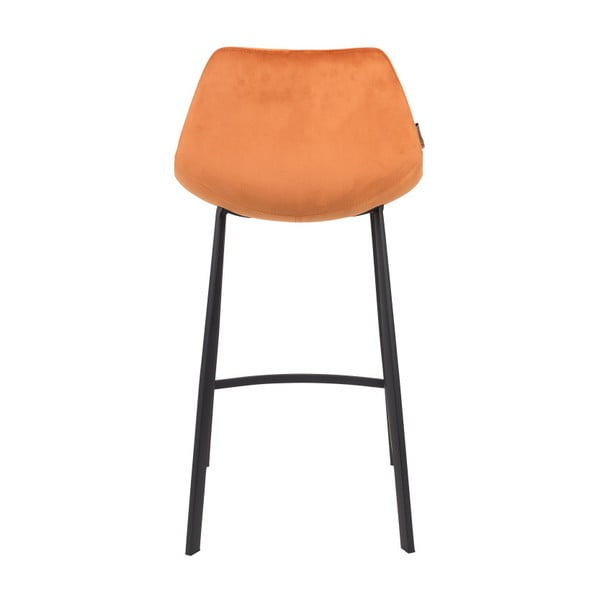Komplet 2 oranžnih barskih stolov z oblazinjenjem iz žameta Dutchbone, višina 91 cm-image-4