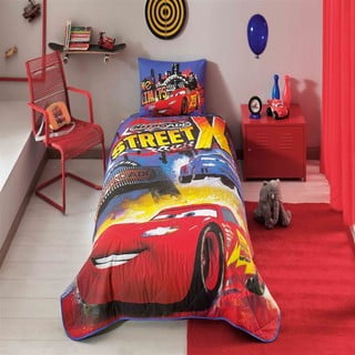 Otroško bombažno posteljno pregrinjalo s prevleko za vzglavnik Taç Disney Cars Nitroade, 160 x 220 cm