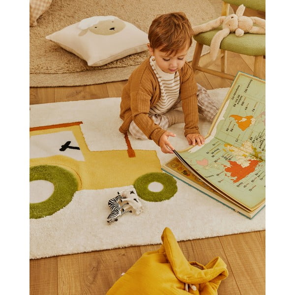 Slonokoščena bombažna otroška preproga 90x150 cm Pecky – Kave Home-image-1