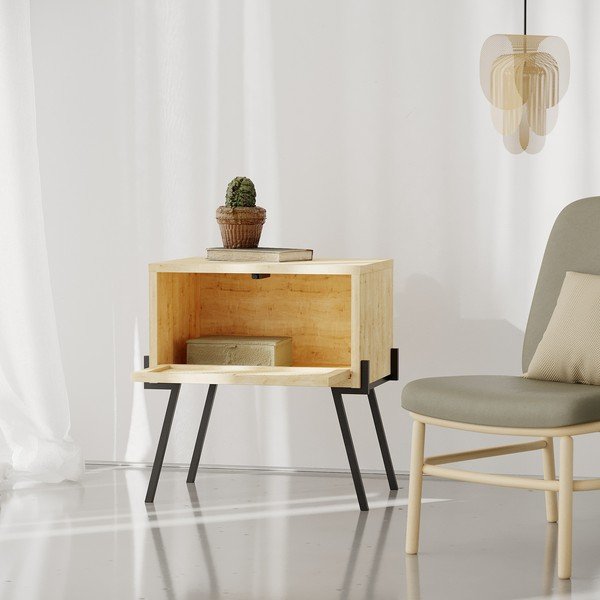 Nočna omarica v naravni barvi Naive – Kalune Design-image-1
