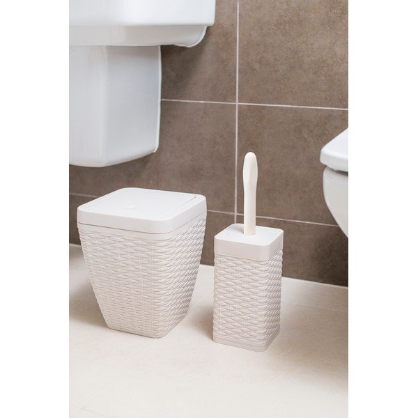 Set košare za kopalnico in WC ščetke Addis Calico Cream -image-1