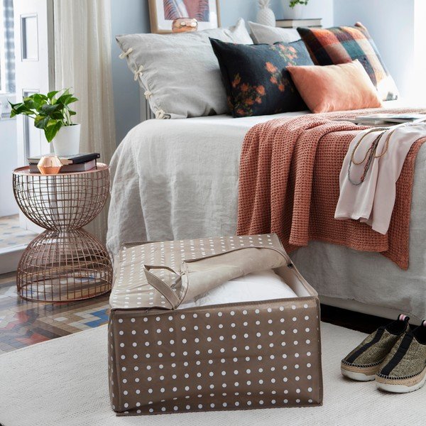 Bež škatla za shranjevanje Compactor Dots, 50 x 70 cm-image-1