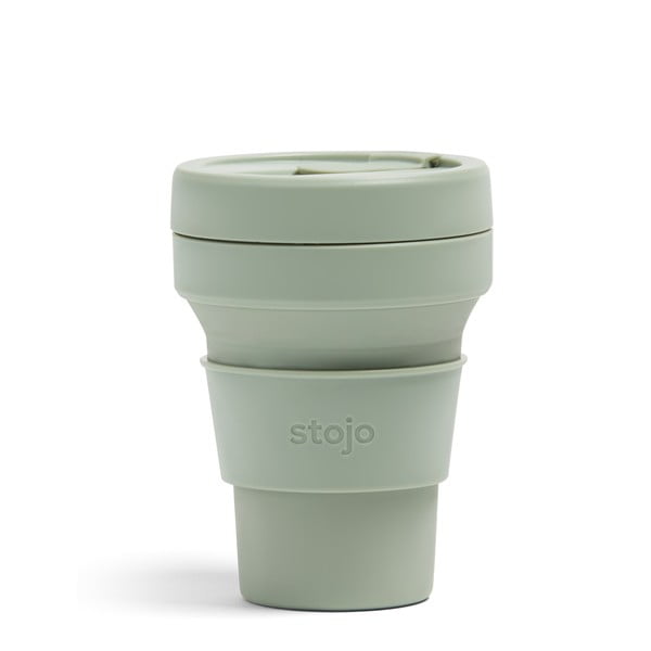 Zelena zložljiva skodelica to go Stojo Pocket Cup Sage, 355 ml