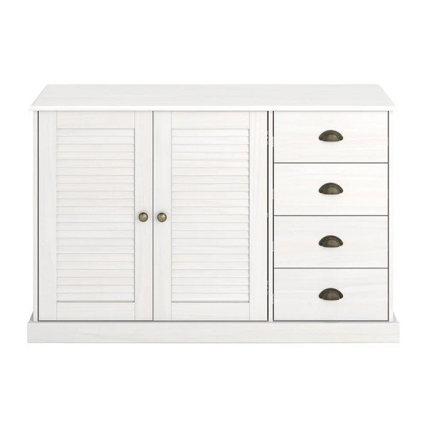 Bela komoda iz masivnega bora 125x80x38 cm Edith – Støraa