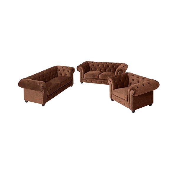 Rjava zofa Max Winzer Orleans Velvet, 196 cm-image-2