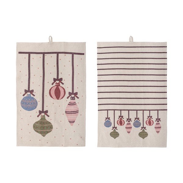 Bombažne kuhinjske krpe v kompletu 2 ks z božičnim motivom 71x45 cm Ornamentia – Bloomingville