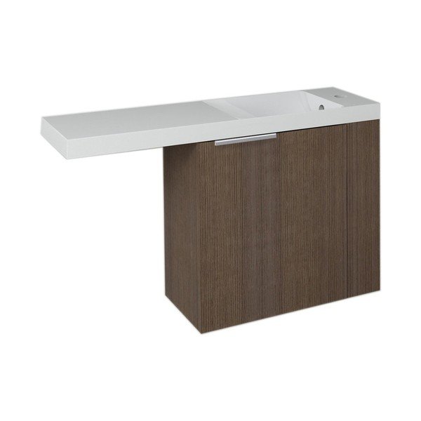 Rjava stenska omarica brez umivalnika v borovem dekorju 50x50 cm Latus Vi – Sapho