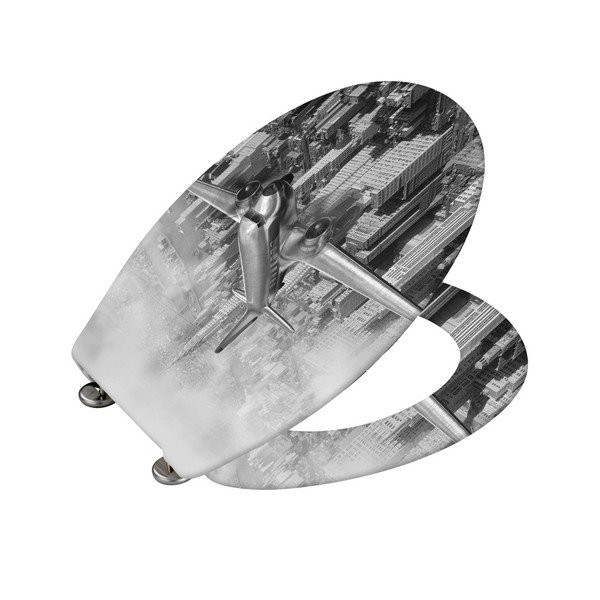 WC deska z enostavnim zapiranjem Wenko Old Time Plane, 45 x 37,5 cm-image-2