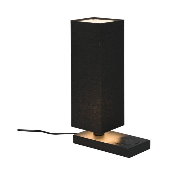 Mat črna namizna svetilka z brezžičnim polnilnikom (višina 35 cm) Haley - Reality-image-1