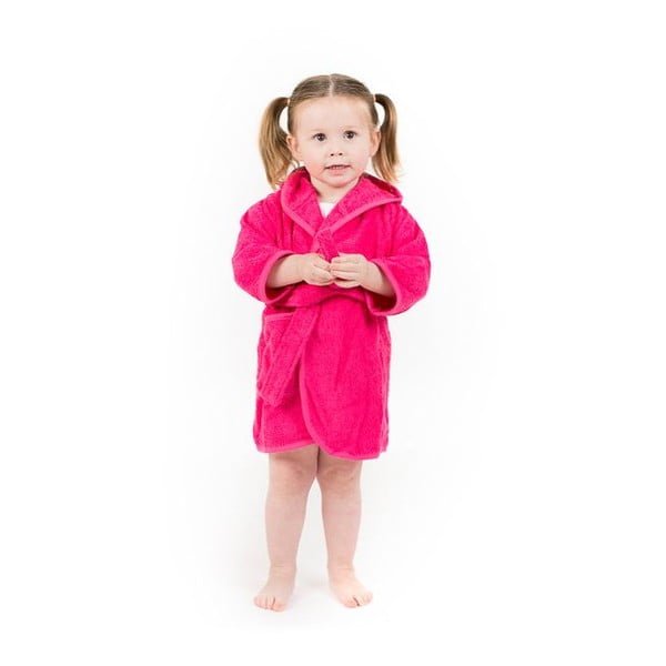 Temno roza bombažni otroški kopalni plašč velikosti 1-2 let - Tiseco Home Studio-image-2
