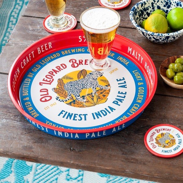 Kovinski pladenj ø 33 cm Old Leopard Brewery – Rex London-image-1