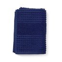Temno modra frotirna brisača iz organskega bombaža 50x100 cm Check – JUNA
