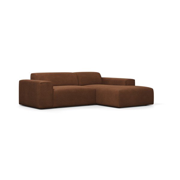 Rjava sedežna garnitura Marie Claire Home Karen, 250 cm, desni kot-image-2