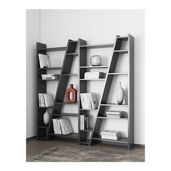 Mat črna knjižna omara TemaHome Delta-image-3