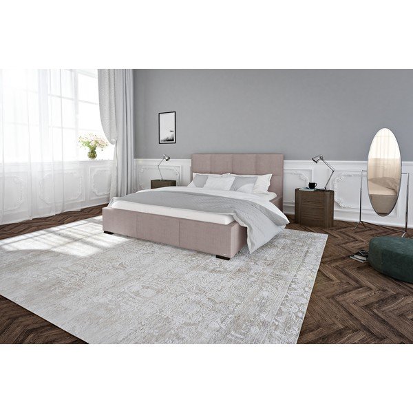 Svetlo rožnata zakonska postelja z letvenim dnom in prostorom za shranjevanje Guy Laroche Home Fascination, 160 x 200 cm-image-4
