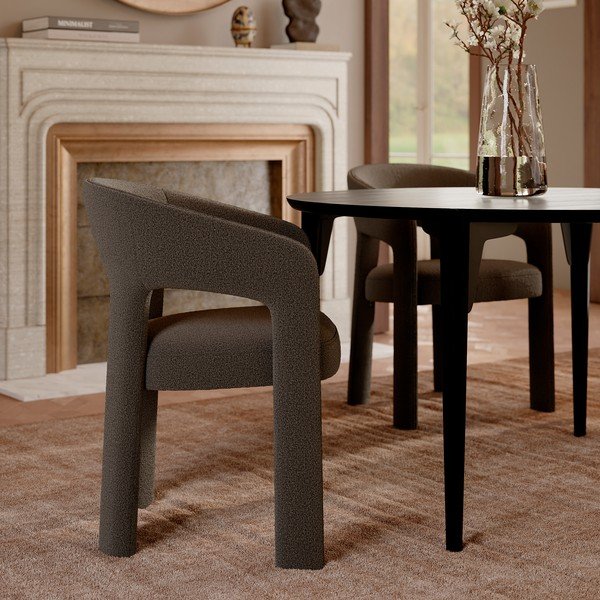 Rjav jedilni stol z nasloni za roke Splendor – DAN-FORM Denmark-image-2