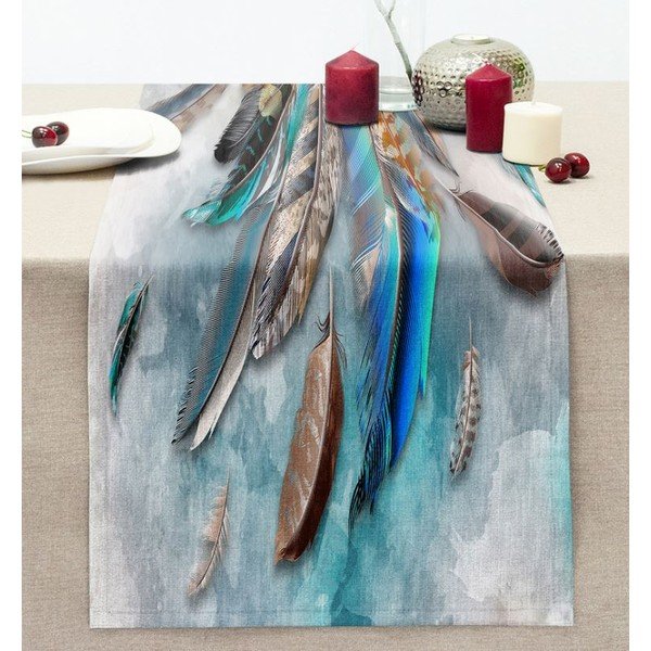 Namizni tekač 40x130 cm Blue Feather – Mila Home-image-1