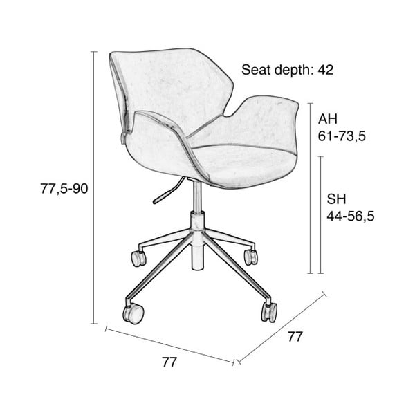 Črn pisarniški stol Zuiver Office Chair Nikki-image-2