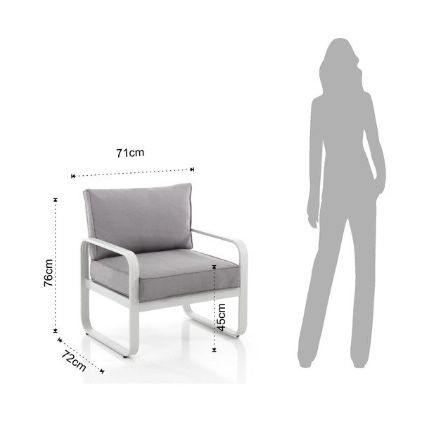 Svetlo siv kovinski vrtni fotelj Ischia – Tomasucci-image-4