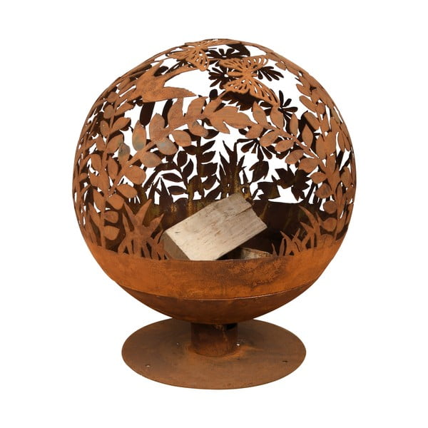 Okrogel kamin izrezljan v obliki rože Esschert Design