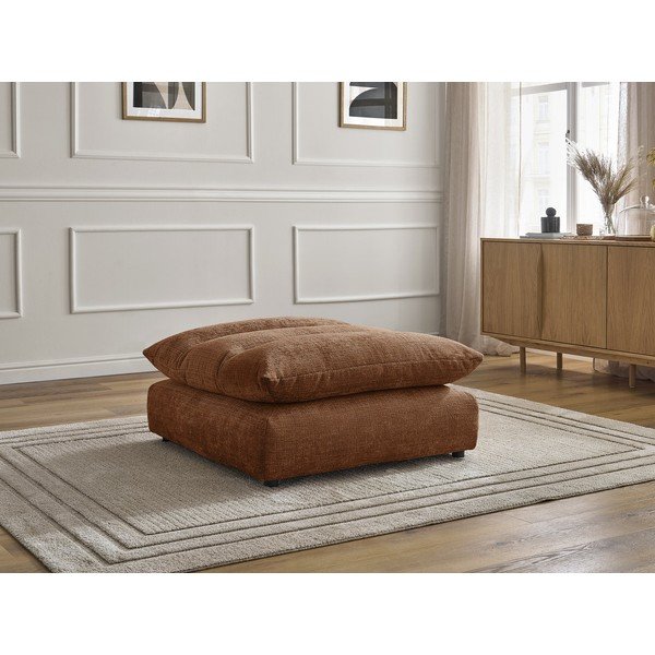 Oranžen tabure iz šenilje Neil – Bobochic Paris-image-1