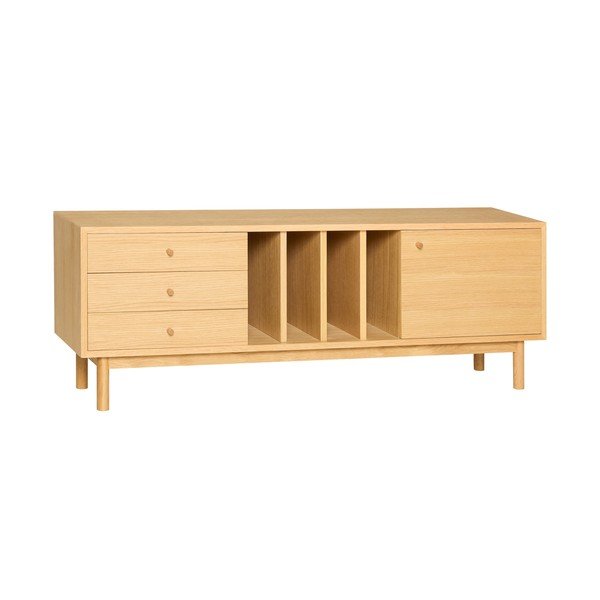Komoda v hrastovem dekorju v naravni barvi 140x50x37 cm Nobby – Hübsch-image-3