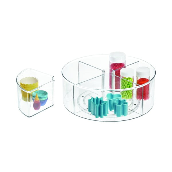 Okrogla prozorna škatla za shranjevanje iDesign The Home Edit, ⌀ 29 cm-image-3