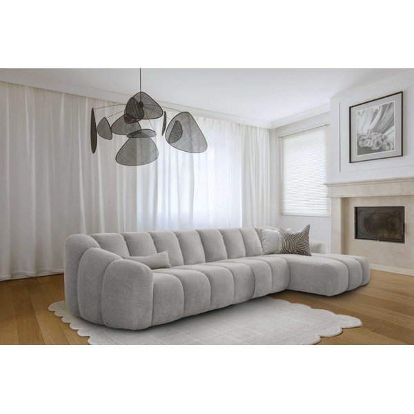 Svetlo siva kotna sedežna garnitura (desni kot/z ležalnikom) Shell – Miuform-image-1