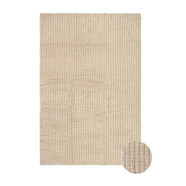 Bež pralna ročno tkana volnena preproga 140x200 cm Unexpected Wool – Lorena Canals
