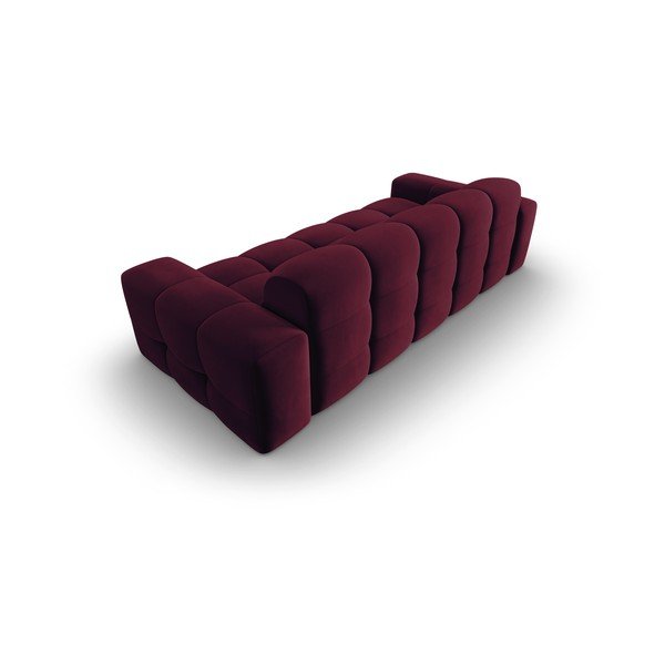 Bordo rdeč žametni kavč 222 cm Kendal - Micadoni Home-image-4