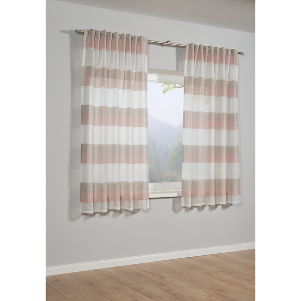 Roza prosojna zavesa 175x140 cm Etamine - Gardinia-image-1