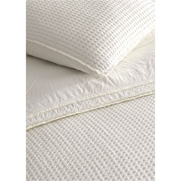Bela enojna posteljnina iz renforce bombaža 140x200 cm Waffle Striped – Mila Home Luxury-image-2
