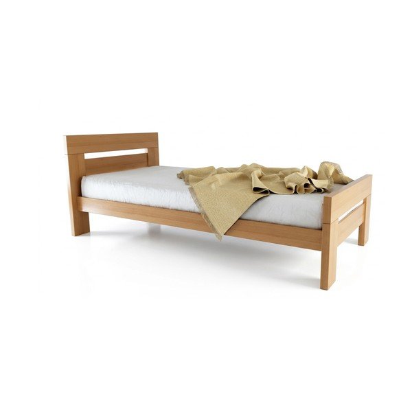 Postelja iz masivne bukve z letvenim dnom 90x200 cm v naravni barvi Fiorentino – B.E.S.