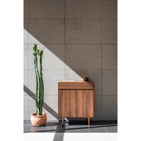 Rjava komoda iz masivnega oreha 90x110x45 cm Fawn – Gazzda-image-2