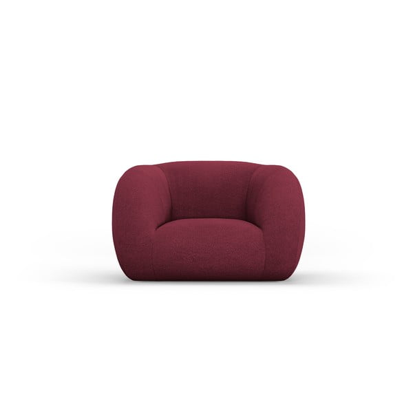 Bordo rdeč fotelj iz tkanine bouclé Essen – Cosmopolitan Design