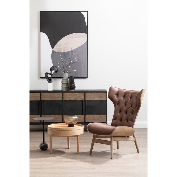 Okrogla stranska mizica v borovem dekorju ø 60 cm Viborg – Premier Housewares-image-3