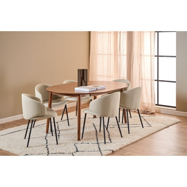 Okrogla raztegljiva jedilna miza z dodatno ploščo v orehovem dekorju ø 115 cm Montreux – Actona-image-2