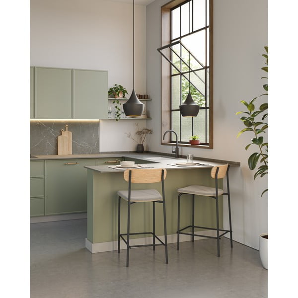 Črni/sivorjavi barski stoli v kompletu 2 ks (višina sedeža 66 cm) Adriana – Marckeric-image-1